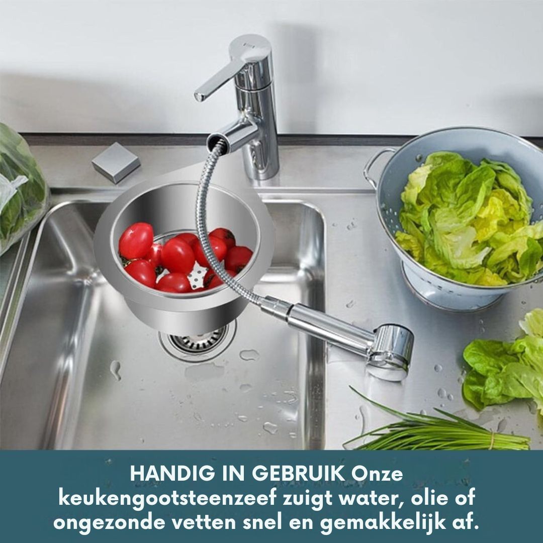 Zwaanvormige Zeefmand™ – Stijlvolle Roestvrijstalen Keukenhulp